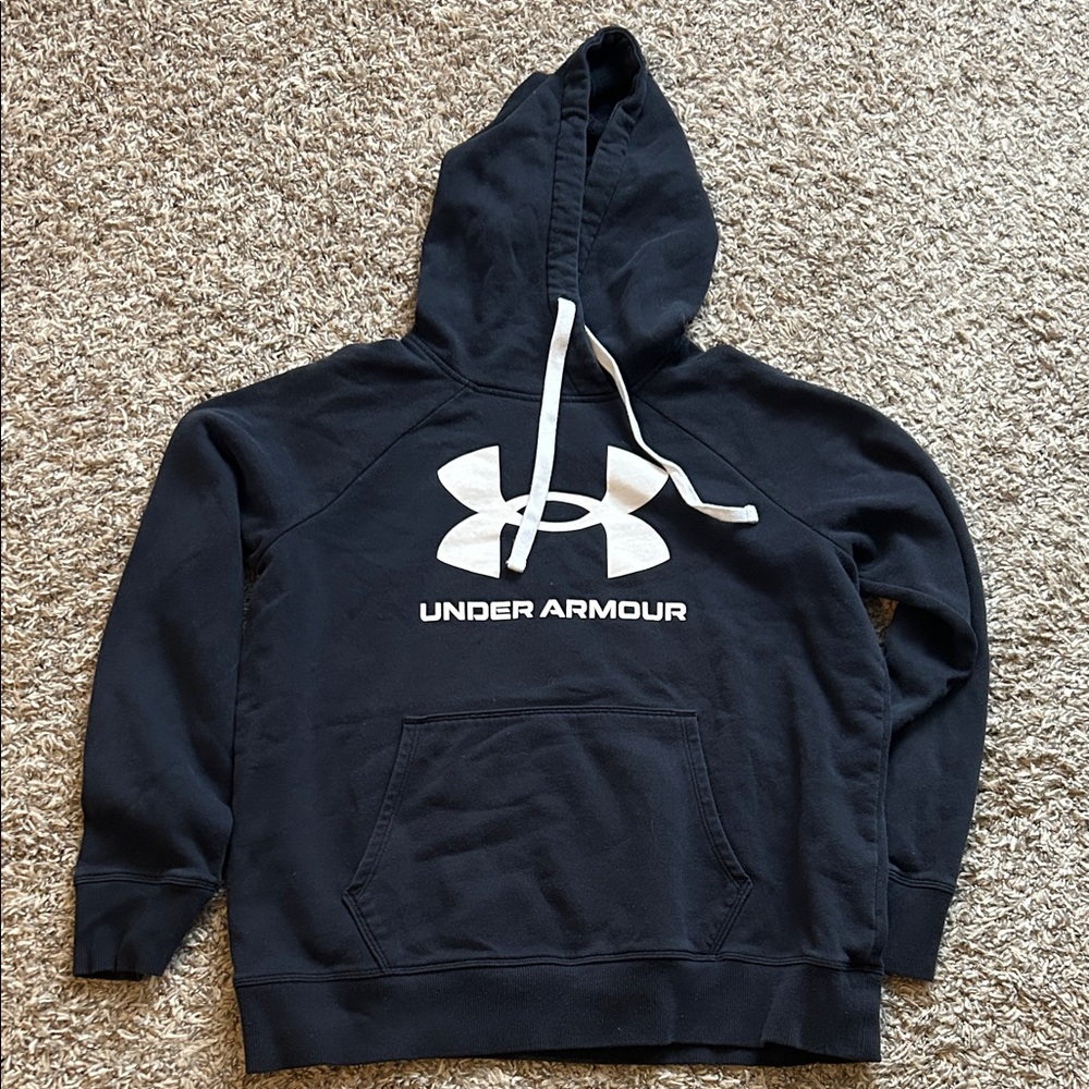 Under Armour Black Hoodie with White Accents